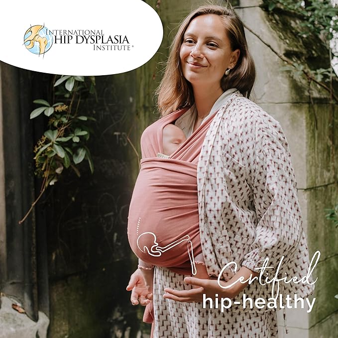 Boba Baby Wrap Carrier – Original Baby Sling Carrier for Newborns (7–35 lbs), Soft, Secure, Hands-Free & Ergonomic, Ideal for Comfortable Bonding, New Parents (Dusty Pink)-CubbioJoy