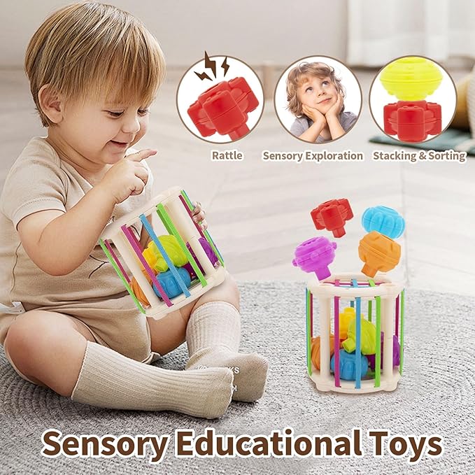 Baby Toys 6 to 18 Months, 8 in 1 Montessori Toy Set, Educational Learning Toy for Toddlers Babies Sensory Toys Newborn Infant Gifts for Boys & Girls-CubbioJoy