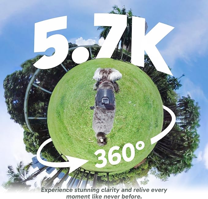 AKASO 360 Weatherproof 360° Action Camera - 5.7K 360 Video with 1/2" 48MP Sensors, 72MP 360 Photo, 360-SuperSmooth, 2.29" Touchscreen, Invisible Selfie Stick Effect, 360° Horizon Lock, AI Tracking-CubbioJoy