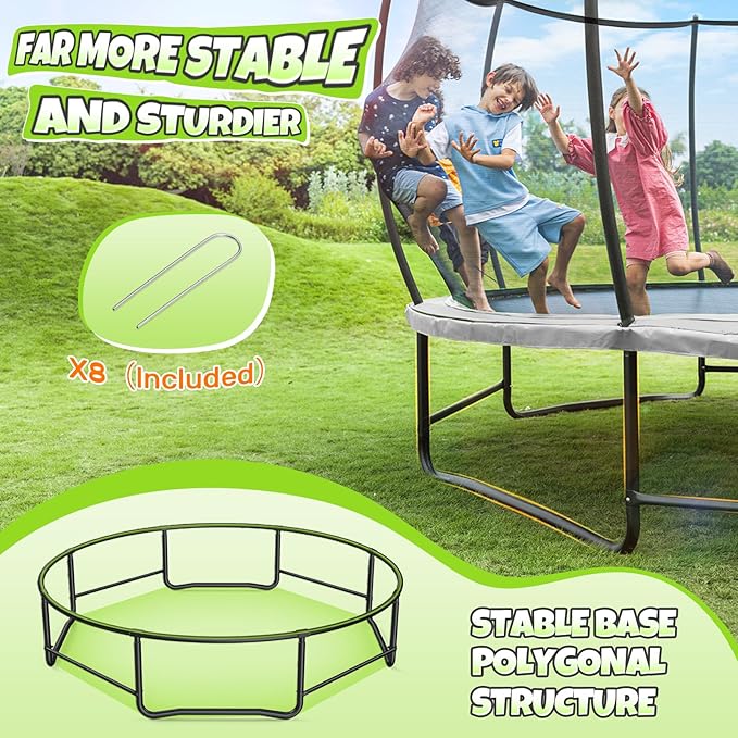 BCAN 8FT 10FT 12FT 14FT 15FT 16FT Recreational Trampoline with Enclosure for Kids Adults, ASTM Approved, Outdoor Trampolines with Ladder for Kids-CubbioJoy