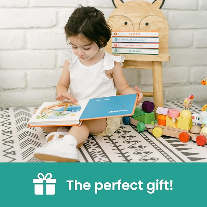 Binibi Spanish Books for Babies & Toddlers 1-3 The Beach Interactive Bilingual Sound Book with Fun Beach Sounds | Bilingual Children's Book | Spanish Learning for Kids-CubbioJoy