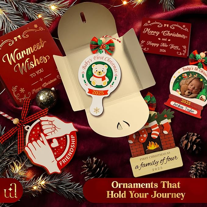 Baby First Christmas Ornament 2025 for Girl Boy - Baby's 1st for Parents, Gingerbread Newborn Ornament Keepsake Babys First Xmas Ornaments for Xmas Tree Decorations-CubbioJoy