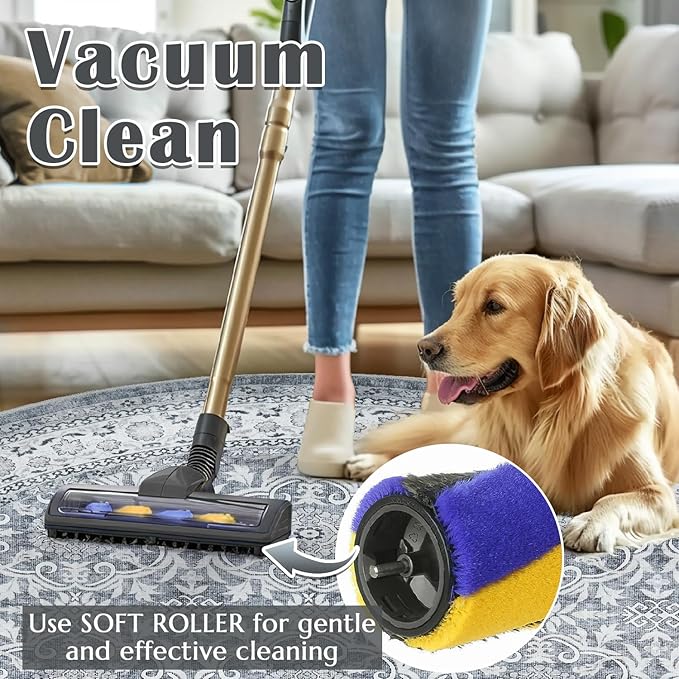 jinchan Round Rug 8ft Washable Circle Soft Rug - Low Pile Vintage 8'Round Indoor Grey Floral Print Stain Resistant Boho Carpet Ultra-Thin Non-Slip for Living Room Bedroom Dining Room Kitchen-CubbioJoy