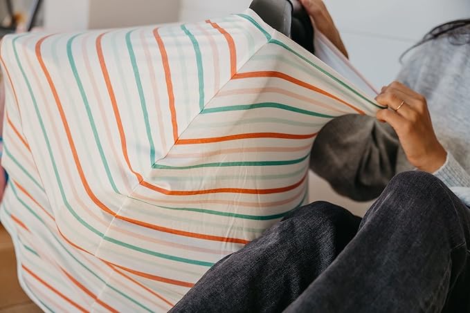 Copper Pearl Multi-Use Cover: Car Seat Covers, Nursing Cover, and Stroller Cover for Sun - Stretchy Fabric, All-Season Use, Stylish Designs, Easy Access for Moms - Tinsel-CubbioJoy