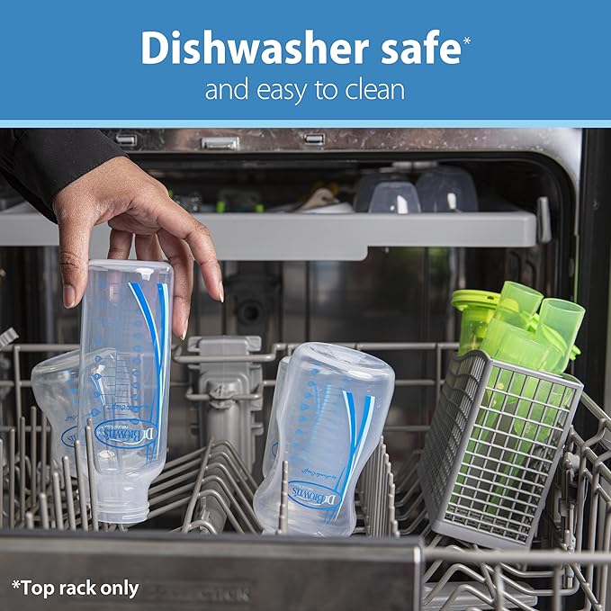 Dr. Brown's Natural Flow Anti-Colic Options+ Wide-Neck Baby Bottles 5 oz/150 mL,with Level 1 Slow Flow Nipple, Pink 4 Pack, 0m+-CubbioJoy