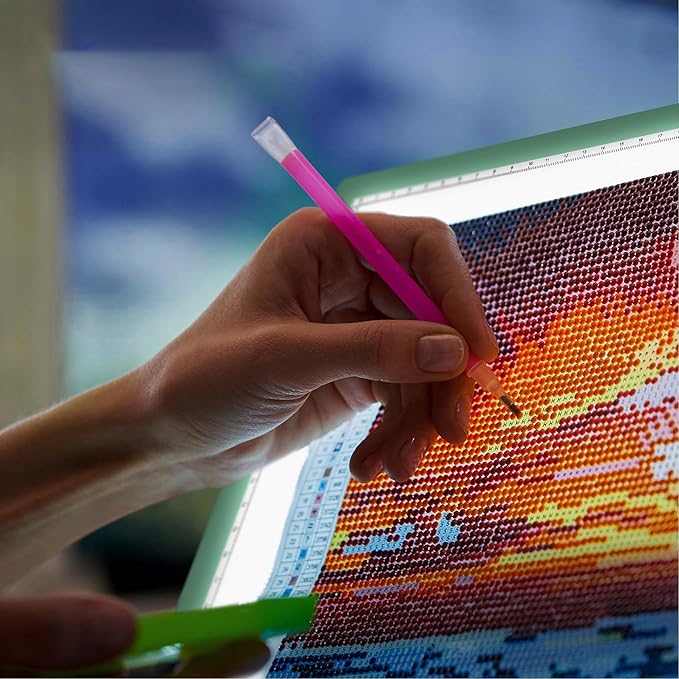 iVyne Rechargeable A4 Light Pad for Diamond Painting & Art Projects – LED Light Board with Diamond Art Accessories – Ultra-Thin & Portable Diamond Dot Light Board, Perfect for Artists - Green-CubbioJoy