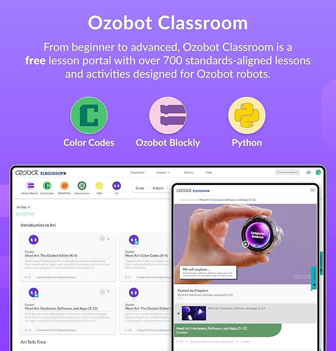 Ari Entry Kit | Interactive Learning Robot with Touch Screen, ToF Sensor, Accelerometer, Gyroscope, and AI Integration | Hands-On STEM Education for Classrooms and Homeschool-CubbioJoy