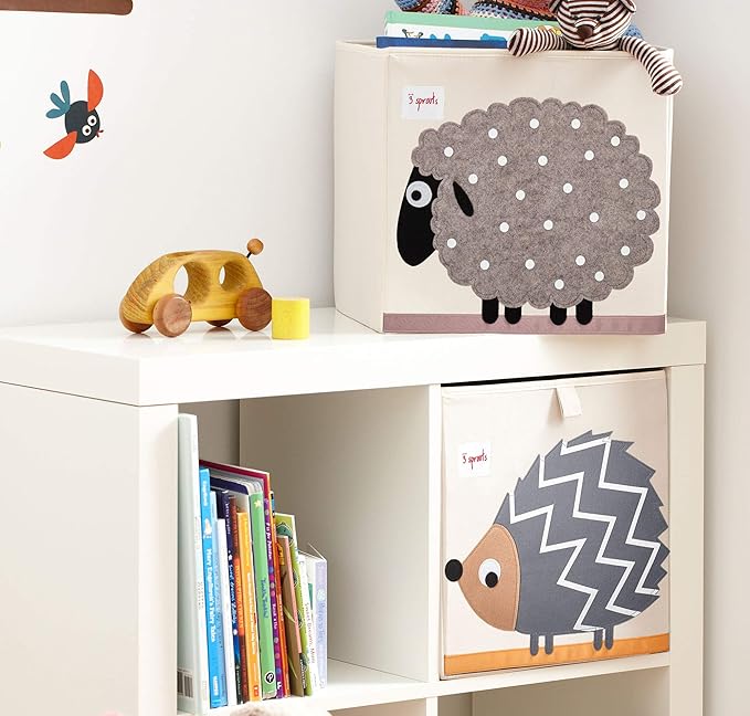 3 Sprouts Toy Storage Organizer: Toy Box Cube Organizer for Playroom, Nursery - Foldable Storage Bin - Sheep-CubbioJoy