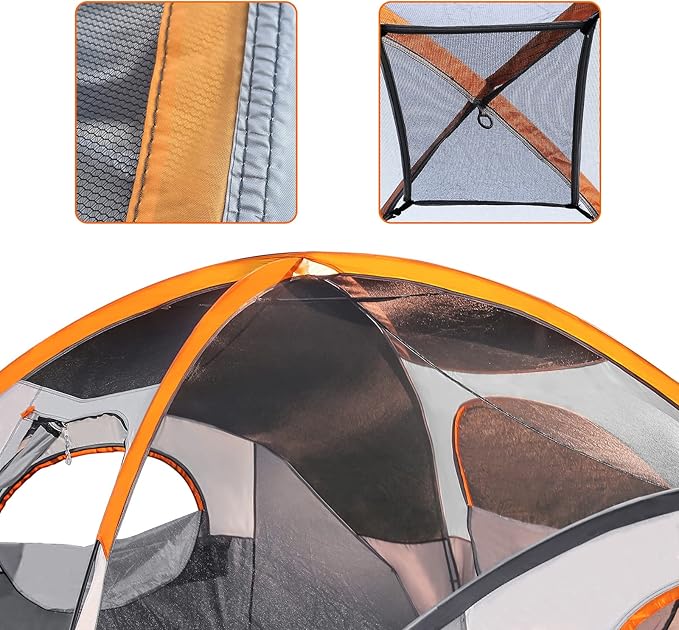 Amazon Basics Camping Tent, 3-Season Dome Design with Rainfly-CubbioJoy