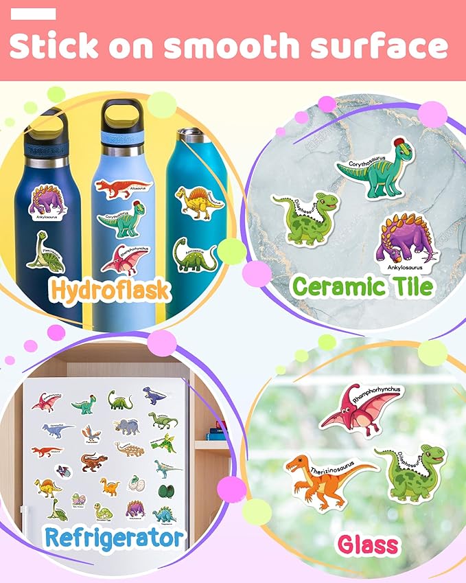 Benresive Reusable Sticker Books for Kids 2-4, Sticker Books for Toddlers 1-3 2-4, Toddler Travel Toys Activities Crafts Gifts - Dinosaur-CubbioJoy