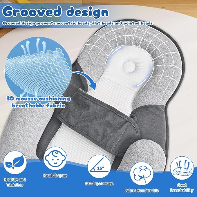 2026 New Rest Nest Baby Lounger Pillow, Baby Lounger Pillow for Infant Support Cushion Reflux-CubbioJoy