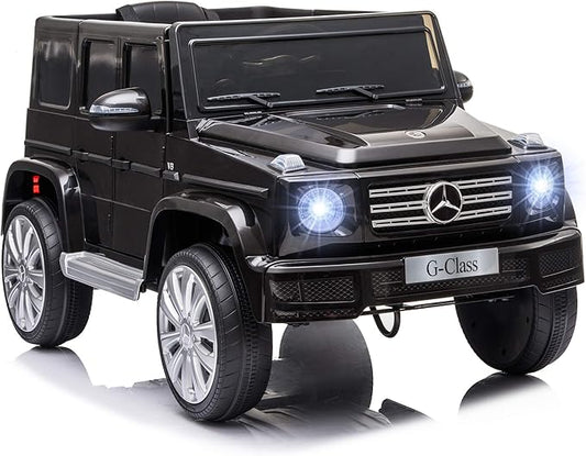 Aosom 12V Kids Electric Car, Mercedes Benz G500 Licensed Battery Powered Ride on Truck for Kids with Remote Control, Headlights, Music, Suspension & Storage for Boys and Girls, Black-CubbioJoy