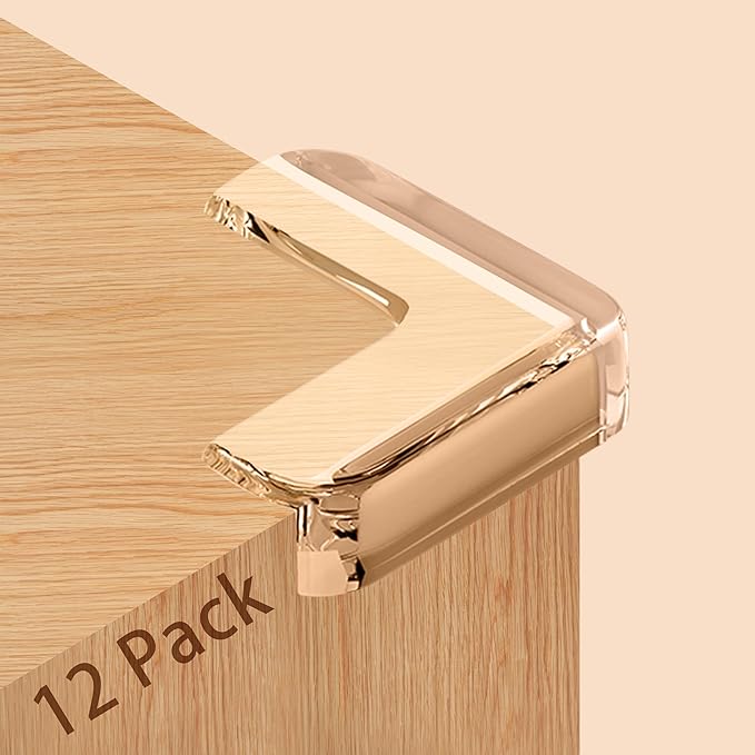 Baby Corner Protector Corner Protector Baby Furniture Corner Protection Transparent Cover Sharp Furniture and Table Top Edges with Adhesive 12 Pack(L-Shaped)-CubbioJoy