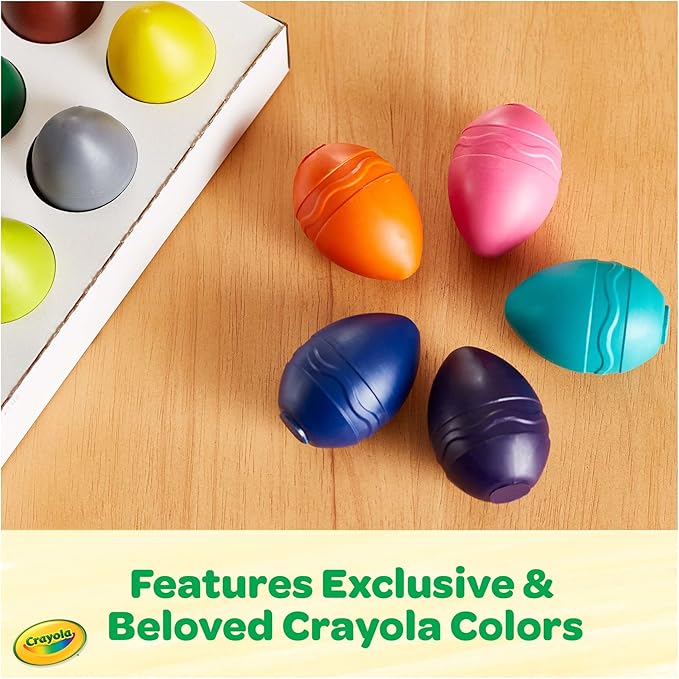 Crayola Large Egg Crayons (12ct), Jumbo Washable Crayons for Toddlers, Preschool Art Supplies for Toddlers, Classroom Must Have, Ages 1+-CubbioJoy