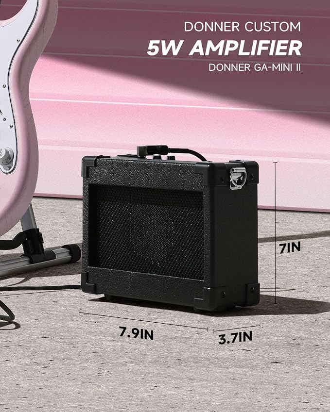 DONNER DST-80 Electric Guitar 39” Beginner Electric Guitar Kit with Amp, Classic SSS Pickup Complete with Gig Bag, Tuner, Capo, Strap, Picks, and Free Online Lessons-CubbioJoy