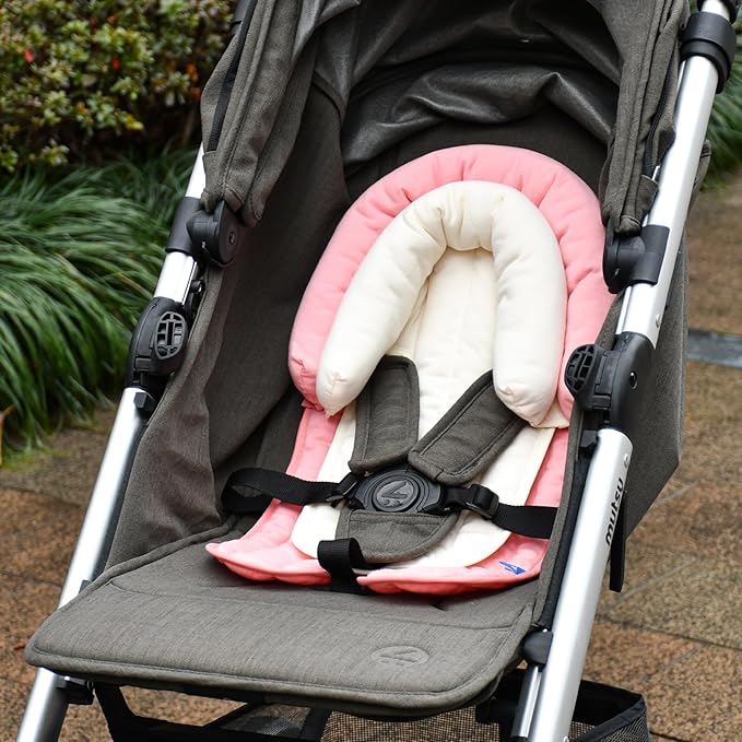 COOLBEBE Upgraded 2-in-1 Babybody Supports for Newborn Infant - Extra Soft Breathable Car Seat Insert Cushion Pad, Perfect for Carseat, Stroller, Swing, Bouncer, Pink-CubbioJoy