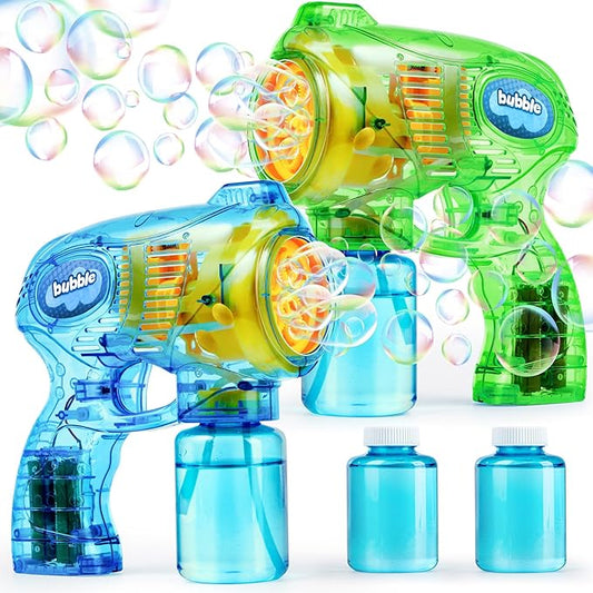 JOYIN 2 Bubble Guns Blaster Kit with 2 Solution for Kids, Automatic Bubble Maker Blower Machine for Party Favors, Birthday, Outdoor & Indoor Activity, Summer Toy-CubbioJoy