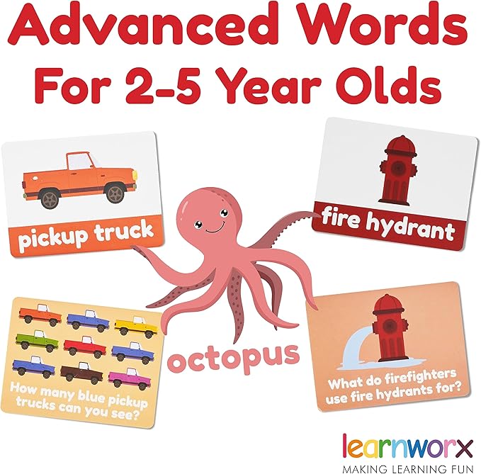 Advanced Flash Cards for Toddlers 3-5 Years – 101 Flashcards – Preschool Flash Cards – Kindergarten Flash Card for Kids – Toddler Learning – Educational Gift - for Ages 3, 4, 5 & 6-CubbioJoy