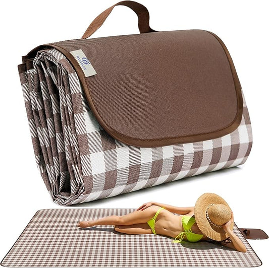 Beach Blanket Extra Large Picnic Blanket Sand Free Waterproof Outdoor Indoor Blanket Lightweight Easy Fold Handy Mat Portable Beach Mat for Camping Hiking Travel Park Grass-CubbioJoy