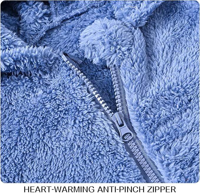 Baby Fleece Jumpsuits Infant Bear Ear Snowsuit Newborn Hooded Romper Warm Coat-CubbioJoy