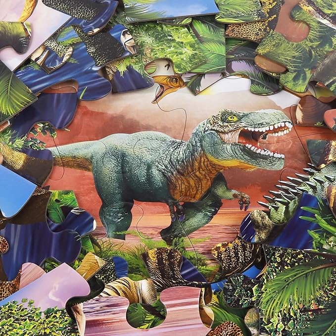 Jumbo Floor Puzzle for Kids,48 Piece Forest Dinosaur Large Jigsaw Puzzles, Fun Educational Preschool Learning Toy for Toddlers Ages 3-5,Gift for Boy Girl Ages 4-8-CubbioJoy
