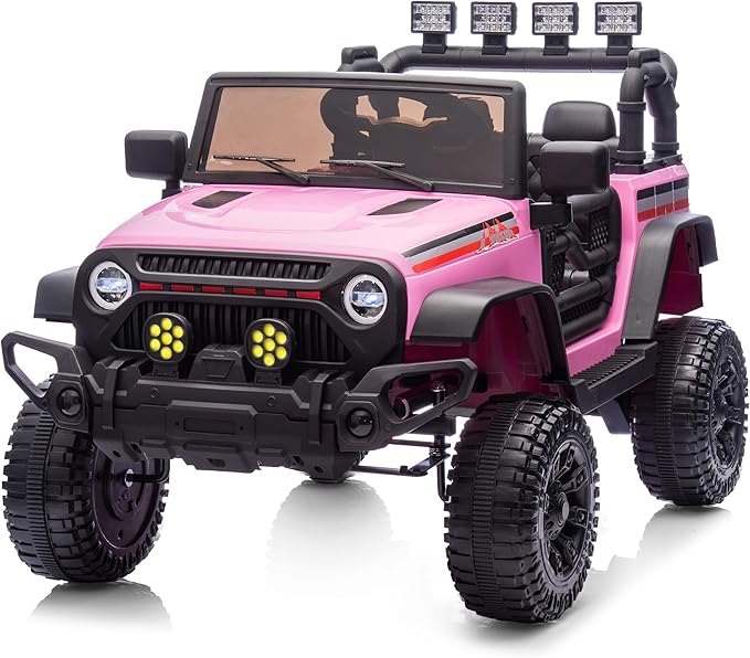 12V Kids Ride on Car Truck, Kids Electric Vehicles Car Ride on Toy for Toddlers with Remote Control - Light Pink-CubbioJoy