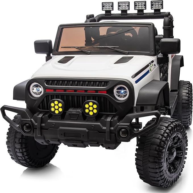 24V Kids Ride on Toy, Kids Electric Vehicles Car Ride on Car Truck for Toddlers with Remote Control, 2x200W Motor - Snow White-CubbioJoy