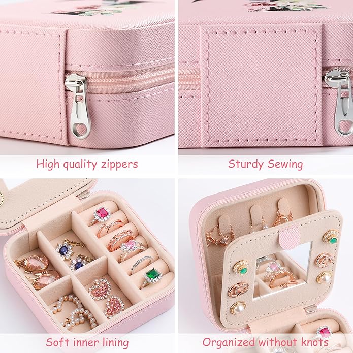 AYGXU Travel Jewelry Box for Women and Girls - Small Case With Initial A-Z - Teacher Gifts-CubbioJoy