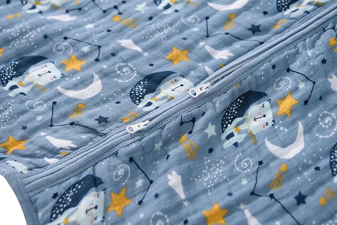 Baby Sleep Sack 0-6 Months Wearable Blanket for Babies 100% Organic Cotton 2-Way Zipper YKK 0.5 TOG Toddler Sleeping Sacks Bears-CubbioJoy