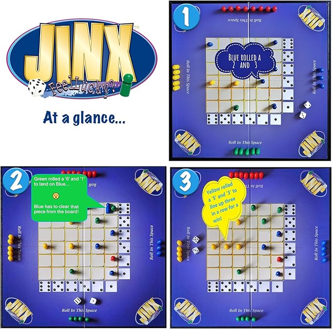 Jinx - Fast and Fun Board Game of Chance Where The Luck of The Roll Determines Your Fate - Game Night Fun for Family & Adults-CubbioJoy