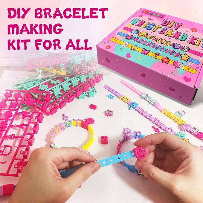 Art & Craft Kits for Kids, DIY Friendship Bracelet Making Kit for Girls, Jewelry Making with Charm & Stickers, Birthday Gifts for Ages 5-12, Toys for Ages 5, 6, 7, 8, 9, 10, 11, 12 Years Old-CubbioJoy