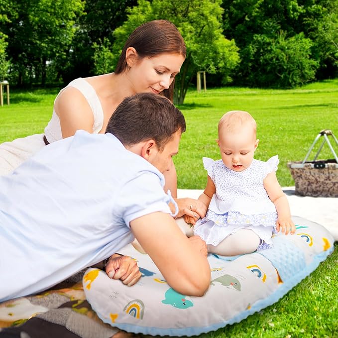 Baby Lounger for Newborns and Infants, Portable Lounger with Pillow & Foot Rest - 100% Cotton, Snug, Travel-Friendly, Breathable Fabric, Ideal for Cribs & Floor - Sprinta (Poly Snuggle)-CubbioJoy