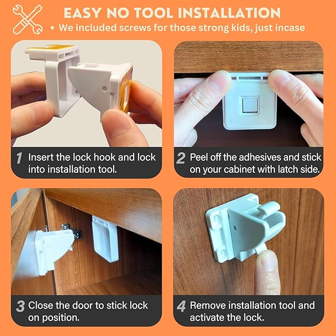 Baby Proofing Kit 67pcs All in One Includes Magnetic Cabinet Locks for Baby Proofing, Corner Bumper Protectors, Child Safety Strap Locks, Power Point Outlet Covers, Finger Pinch Guards & Bath Toys-CubbioJoy