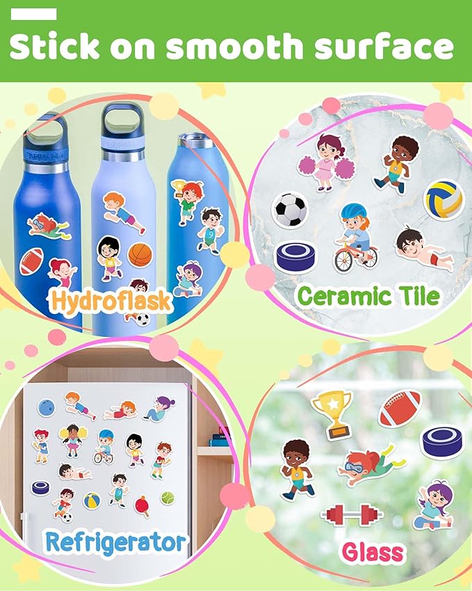 Benresive Reusable Sticker Book for Toddlers 2-4 Years, Fun Travel Stickers for Kids, Waterproof Sticker Books for Toddlers 1-3, Crafts Activities for Todddlers 1-3 2-4 3-5 - Sports-CubbioJoy