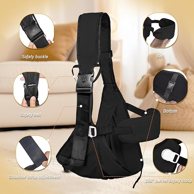 Baby Carrier Newborn to Toddler,Adjustable Baby Sling Carrier,Comfortable and Lightweight Toddler Carrier for 25-60 lbs,Ideal for Shopping Travelling-CubbioJoy