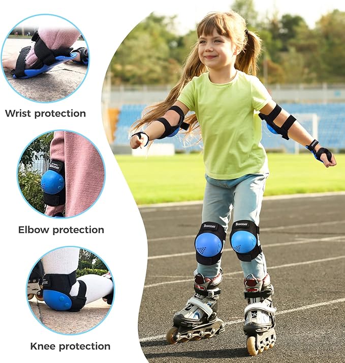 BOSONER Kids/Youth Knee Pad Elbow Pads for Roller Skates Cycling BMX Bike Skateboard Inline Rollerblading, Skating Skatings Scooter Riding Sports-CubbioJoy