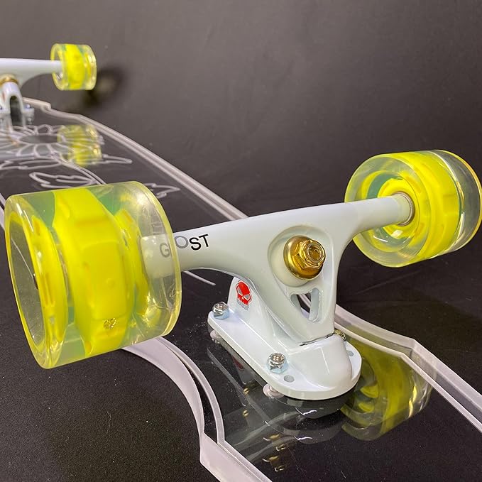 Clear Longboard Skateboard - Transparent Acrylic Long Boards with Light-Up LED Wheels for Smooth Rides - Ride The Streets in Style with Longboard Built for Beginners & Pros Alike-CubbioJoy