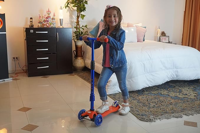 3 Wheel Scooter for Kids Ages 6-12,Kids Scooter with Light Up Wheels, Sturdy Deck Design, and 4 Height Adjustable Suitable for Kid Ages 3-12-CubbioJoy