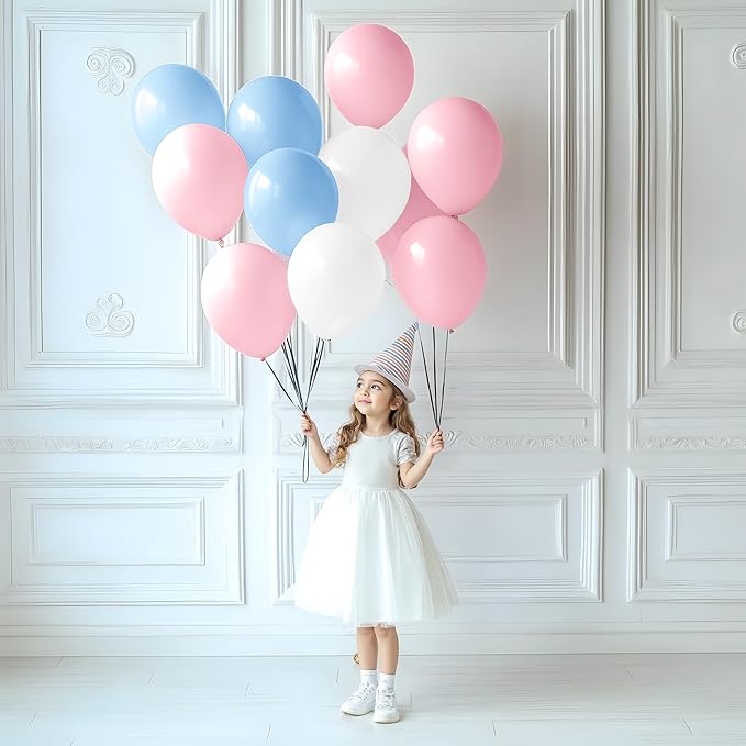 JOYIN 150 Pcs Pastel Pink Balloons, Different Sizes 18 12 10 5 Inch Pastel Pink Latex Balloon Arch Kit with Instruction for Birthday Decoration Party Graduation Wedding Holiday-CubbioJoy