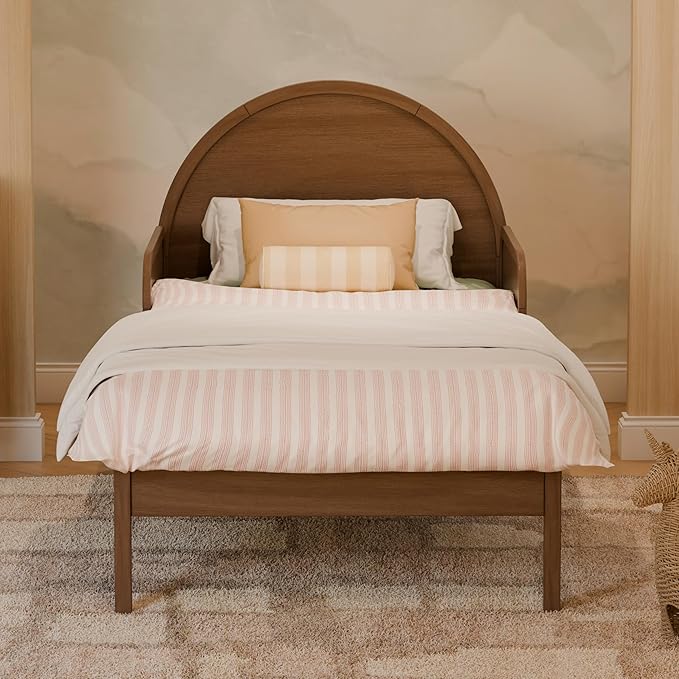 Babyletto Twin/Full Size Guardrail - GREENGUARD Gold Certified Bed Rail for Toddlers - Removable Wooden Baby Bedside Railing Guard for Child Safety & Sleep - Kids/Toddler Bed Rails/Side Guards, Walnut-CubbioJoy