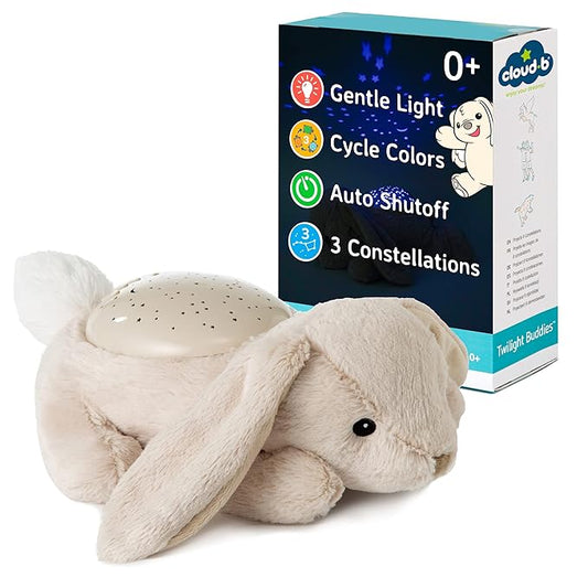Cloud b Calming Nightlight Star Projector | Gentle Brightness | 3 Colors | 3 Constellations | Auto-Shutoff | Bunny-CubbioJoy