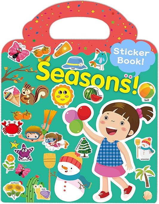 Benresive Reusable Sticker Book for Toddlers 2-4 Years, Fun Travel Stickers for Kids, Waterproof Sticker Books for Toddlers 1-3, Crafts Activities for Todddlers 1-3 2-4 3-5 - Season-CubbioJoy