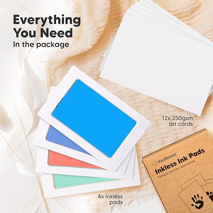 4-Pack Inkless Baby Hand and Footprint Kit - Mess Free Ink Pad for Newborn Keepsake, Dog Nose & Paw Print Kit, Clean Touch Ink Pad for Baby Hand & Footprints, Ideal New Mom Gifts (Popsicle)-CubbioJoy