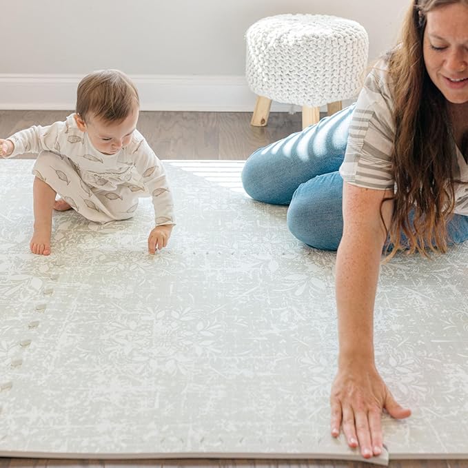 Baby Play Mats for Floor - Eden (6x6ft) - Premium EVA Foam Play Mat for Babies & Toddlers - Perfect for Tummy Time, Crawling, Playroom - Stylish & Comfortable Kids Play Mat-CubbioJoy