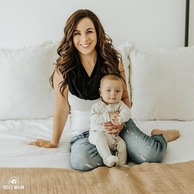 Breathable Nursing Cover Poncho – Stylish Multi-Use Breastfeeding Scarf, Car Seat Cover & Baby Blanket for Modern Moms-CubbioJoy