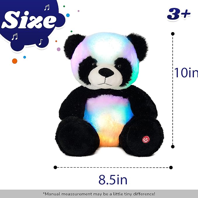 Cuteoy Glowing LED Panda Light-up Nightlight Toys Musical Plush Stuffed Animal Soft Singing Lullabies Birthday Christmas Plushies Gifts for Kids Boys Girls,10"-CubbioJoy
