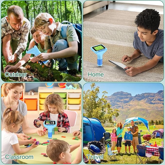 Digital Handheld Microscope for Kids: 3.0" Large HD Screen 1000X Portable Mini Microscopes with Camera Video Recording Slides Kit Science Educational Boys Girls Toy Gifts-CubbioJoy