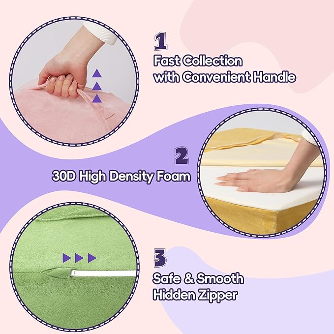 4 Piece Foam Climbing Blocks for Toddlers, Baby Climbing Gym with Ultra High Density Foam for Crawling and Sliding, Indoor Soft Play Set for Infant, Babies & Kids - Multicolor (Multicolor A, 4-Piece)-CubbioJoy