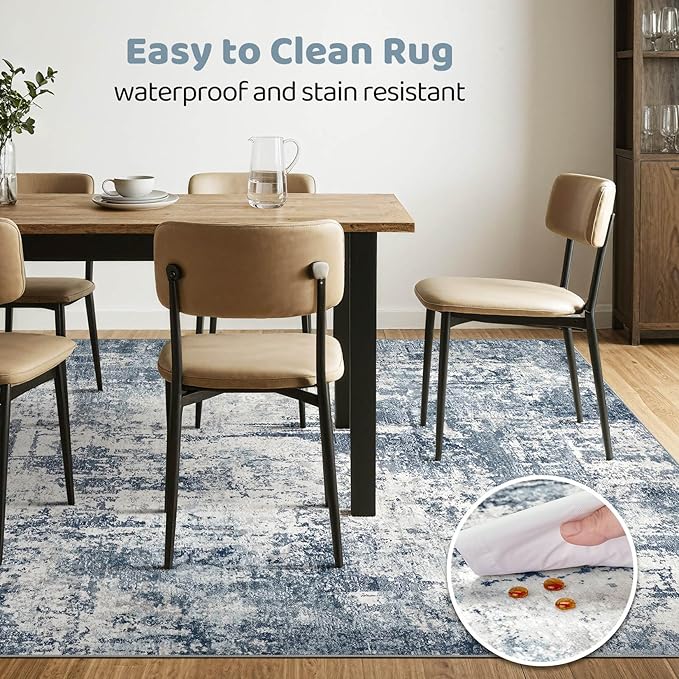 9x12 Area Rug Living Room: Washable Large Abstract Soft Rugs Stain Resistant Indoor Non-Slip Carpet for Men Modern Home Enthusiasts Aged 25-45 - High Traffic Areas - Bedroom Office Playroom-CubbioJoy