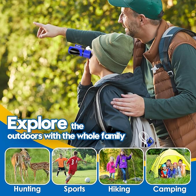 Binoculars for Kids, Toys for 3-12 Year Old Girls and Boys, Bird Watching Hiking 4 5 6 7 8 9 Year Old Girl Boy Christmas Birthday Gifts, Outdoor Toys for Kid Set with Magnifying Glass & Compass-CubbioJoy